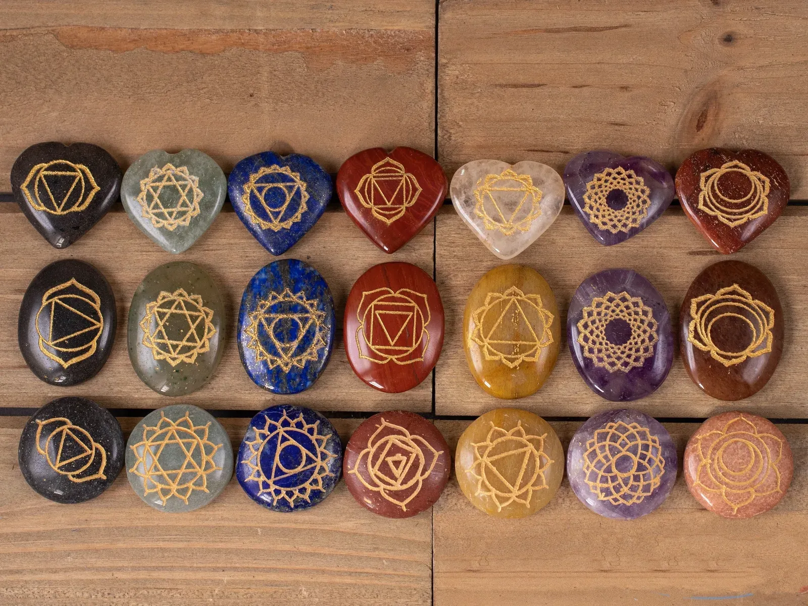 Seven Chakra Set Zibu Coin (ZC-10) — MB Global Agate