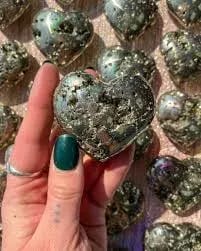 Pyrite Puff Heart — MB Global Agate