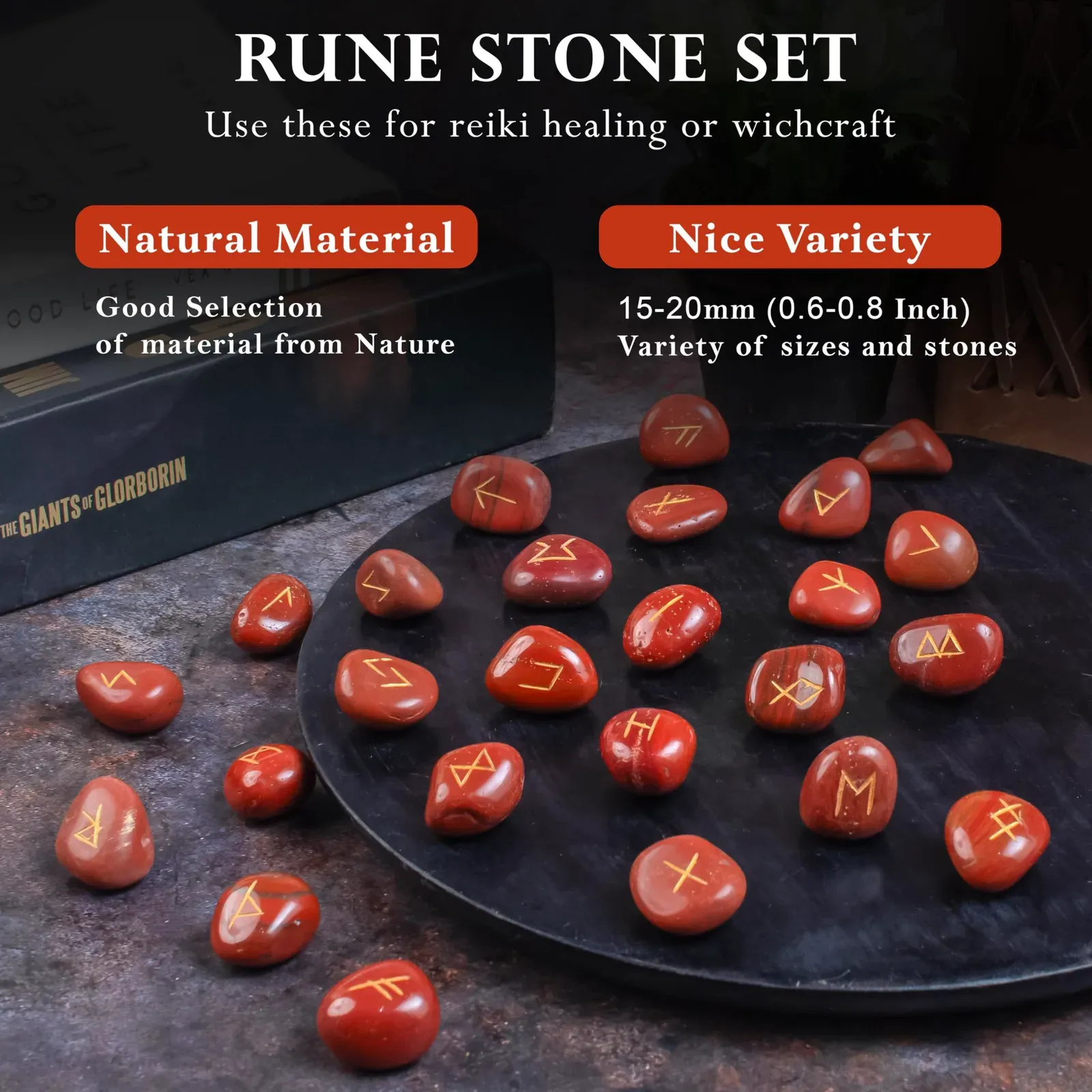 Red Jasper Rune Set — MB Global Agate