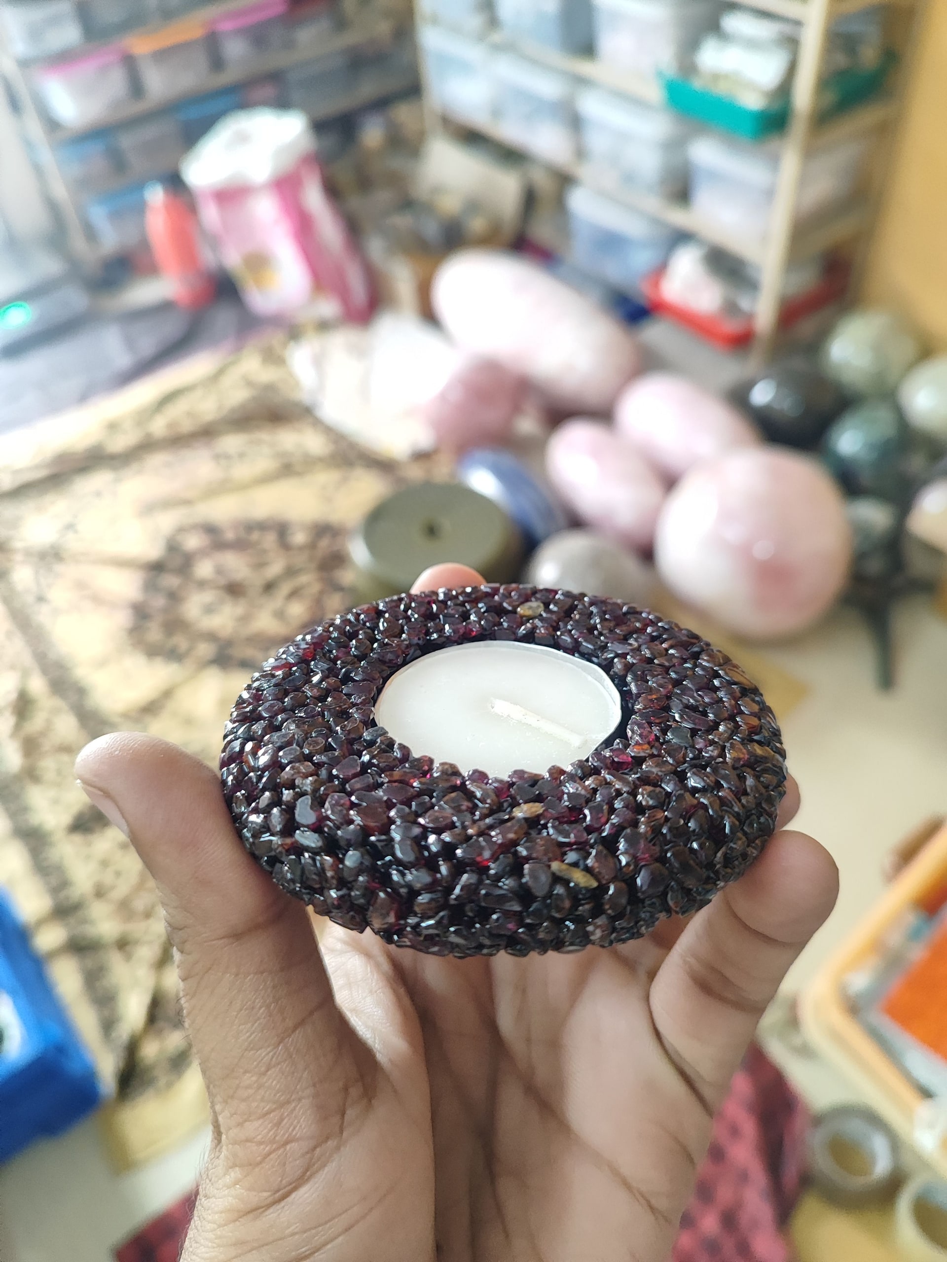 Diwali Garnet Diya — MB Global Agate