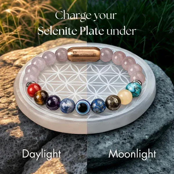 Flower of Life Selenite Plate — MB Global Agate