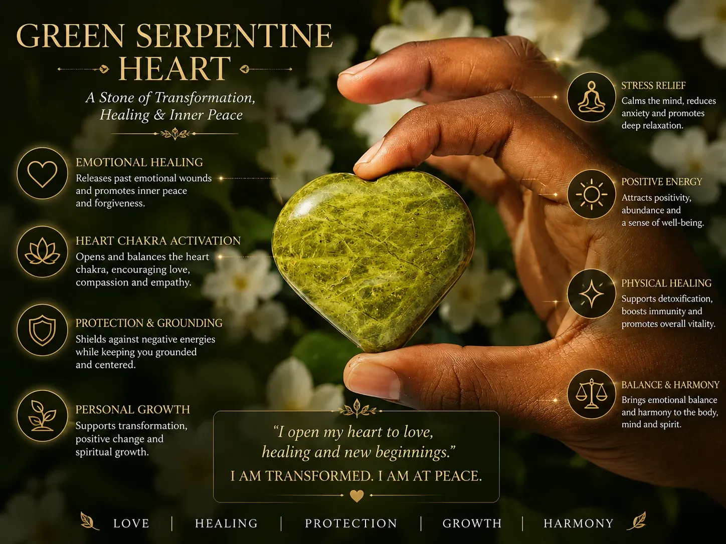 Serpentine Puff Heart — MB Global Agate