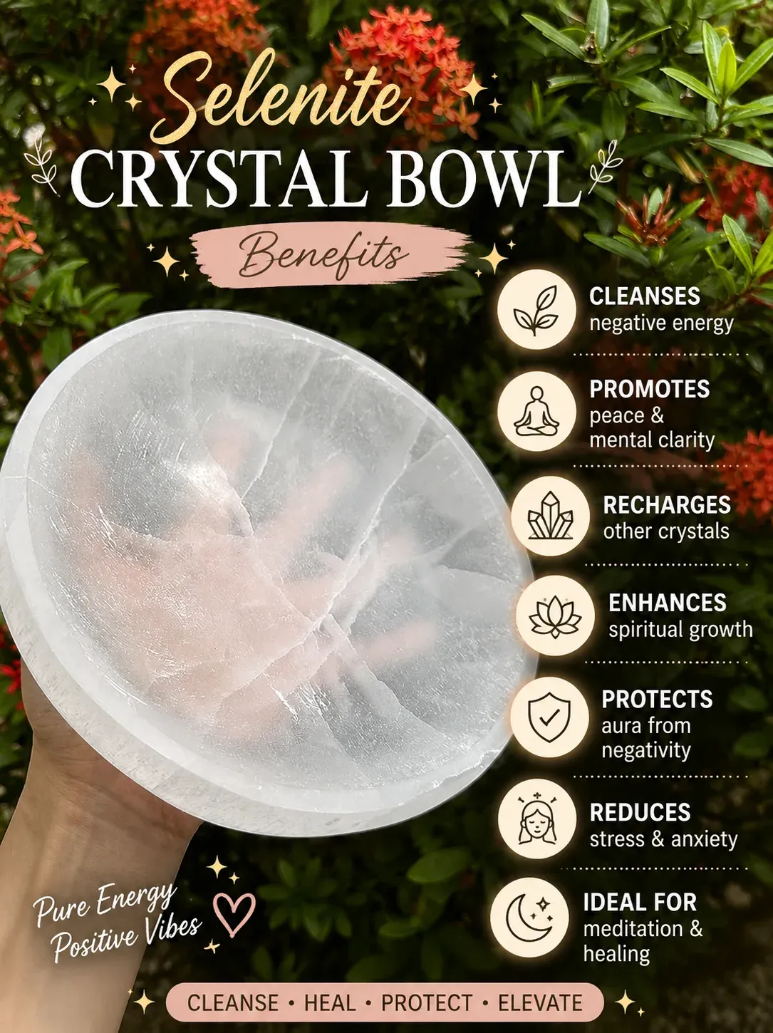 Selenite Bowl (SELE-B-05) — MB Global Agate