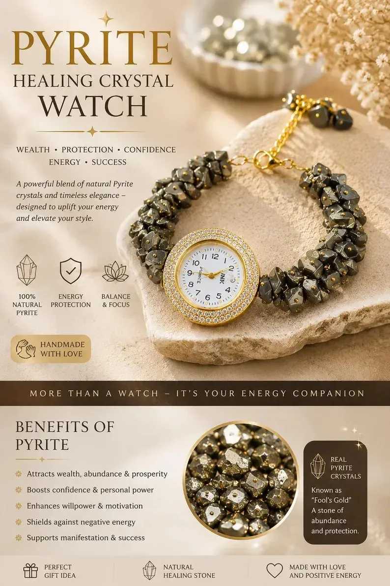 Pyrite Crystal Watch — MB Global Agate