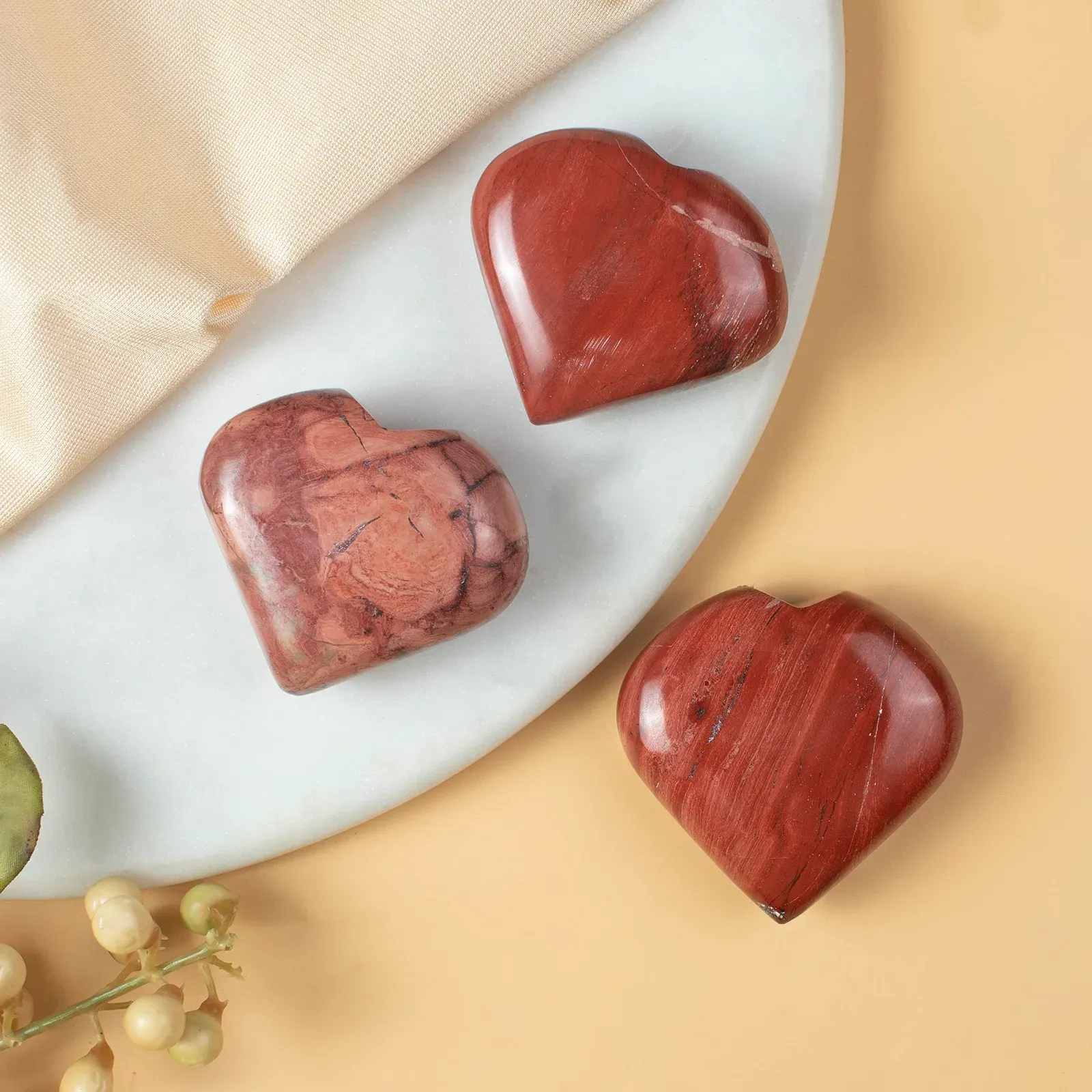 Red Jasper Puff Heart — MB Global Agate
