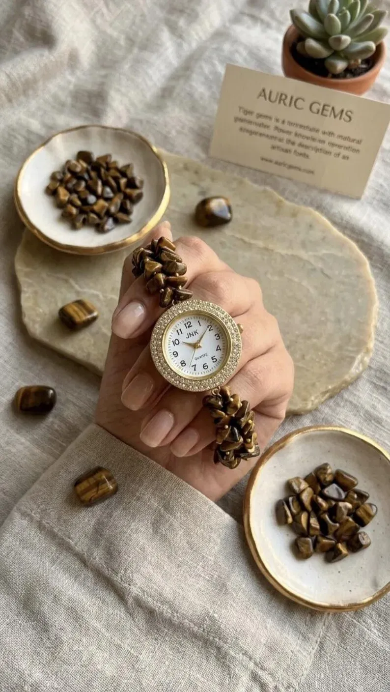 Tiger Eye Crystal Watch — MB Global Agate