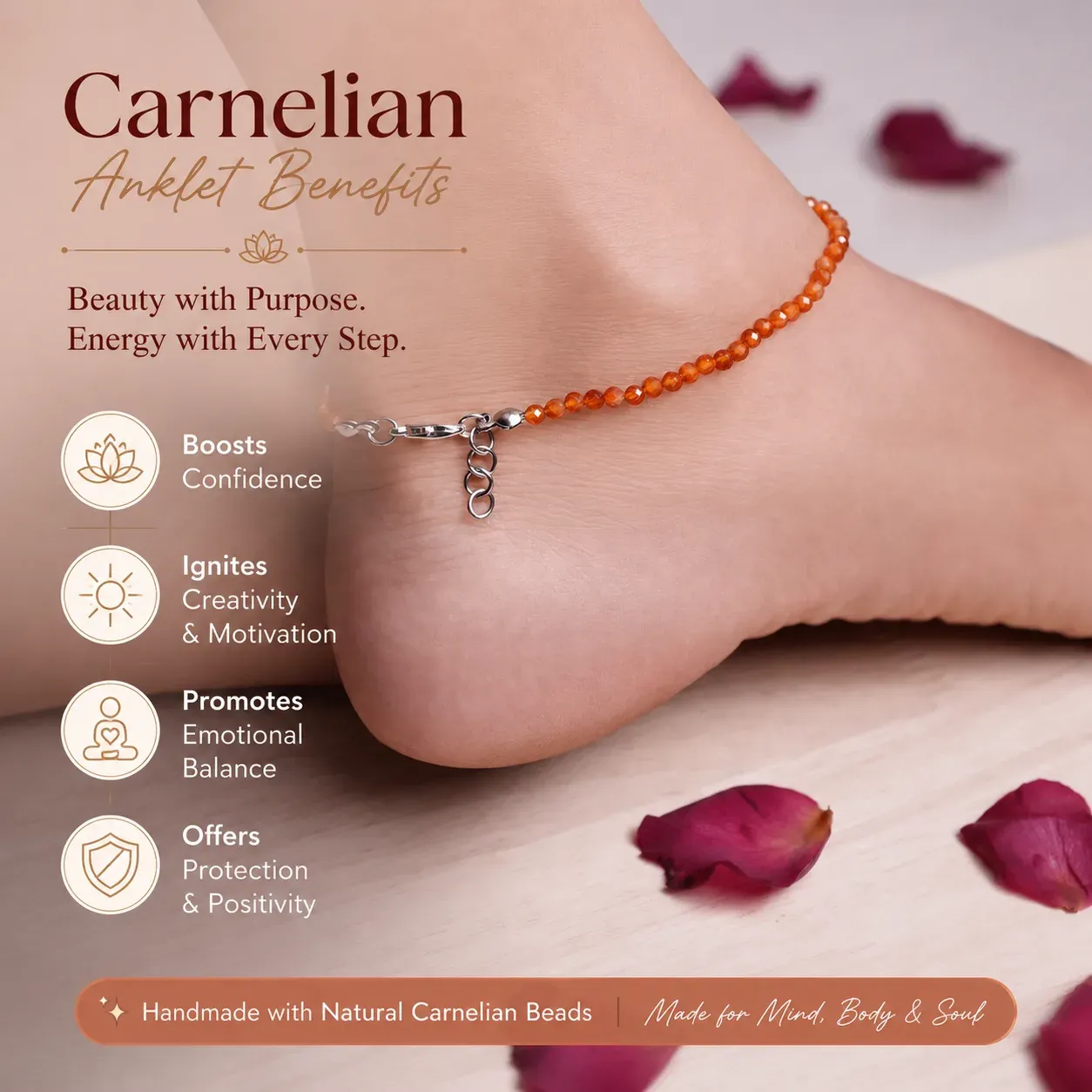 Carnelian Anklet — MB Global Agate